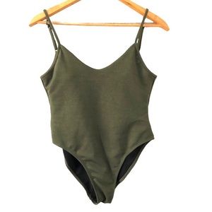 Zaful Green Padded Open Back Bodysuit